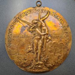 Prix de tir grande médaille en bronze   Signée Barbédienne (fondeur) diamètre 25 cm