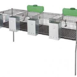 Cage pour lapins GAMMA 4 - plancher plastique - 4 compartiments