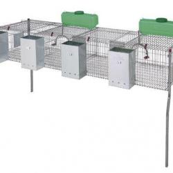 Cage pour lapins GAMMA 4 - plancher metal - 4 compartiments