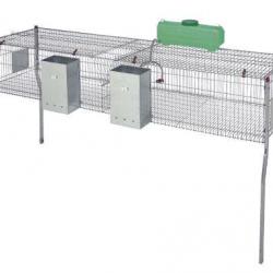 Cage pour lapins GAMMA 4 - plancher metal - 2 compartiments