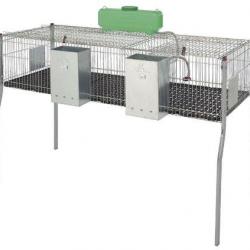 Cage pour lapins GAMMA 3 - plancher plastique- 2 compartiments