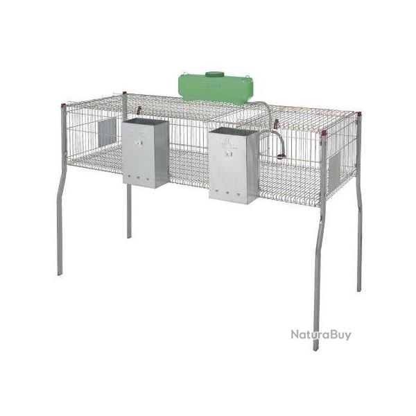 Cage pour lapins GAMMA 3 - plancher metal-2 compartiments