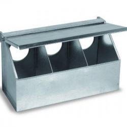 Mangeoire pigeons - perdrix 3 compartiments métal