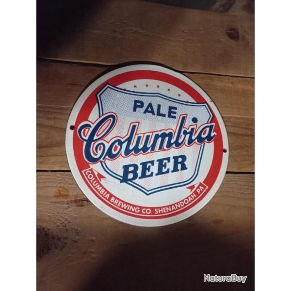 belle plaque maill " COLUMBIA BEER "  PROVENANCE " U.S.A "