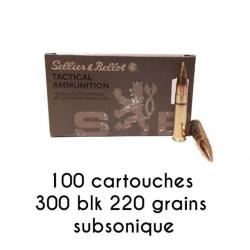 100 CARTOUCHES SB 300 Blackout FMJ 200g SUBSONIQUE 