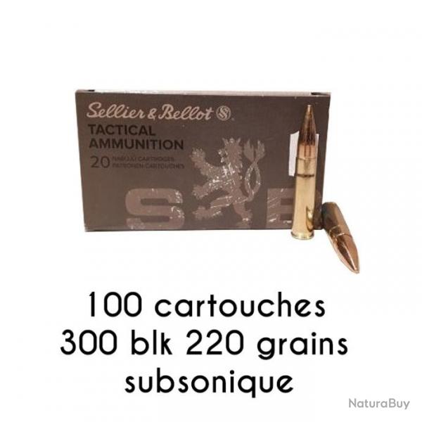 100 CARTOUCHES SB 300 Blackout FMJ 200g SUBSONIQUE 