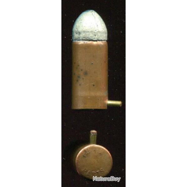 12 mm Long  broche - RARE - tui cuivre de 22 mm - marquage en relief : H B PARIS