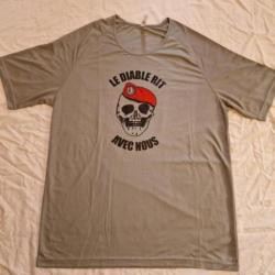 T-shirt para troupes aéroportées "Le Diable rit avec nous" DESTOCKAGE!!!