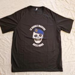 T-shirt Troupes de Marine "Le Diable marche avec nous" DESTOCKAGE!!!