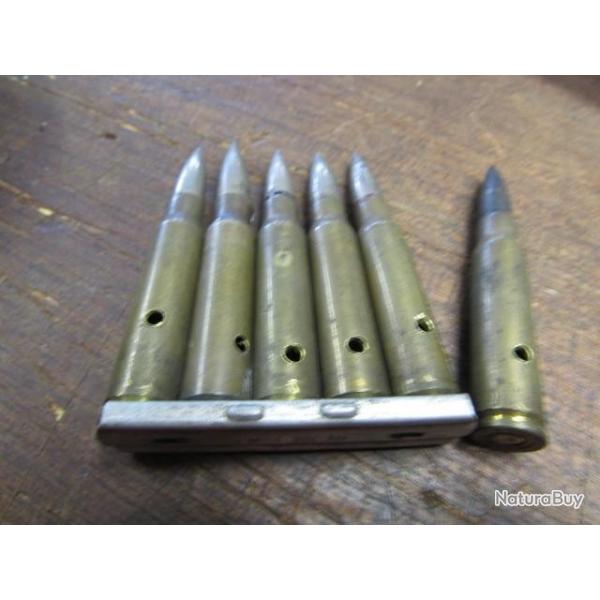 lame + 6 munitions balle neutralise 7,5 mm dat 1932 34  MAS 36 49/56 49 56 49  7.5 X 54 mas36 ww2