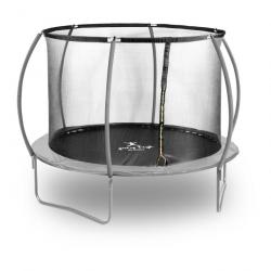 Trampoline de jardin - diamètre 305 x 180 cm - 100 kg - filet de sécurité - noir/gris 14_0008021