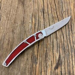 Couteau de poche Le Thiers® Galuchat rouge - lame siglée Artumès & Co