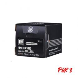 Ogives RWS Uni Classic - Cal. 30 - 11,7 g / Par 3