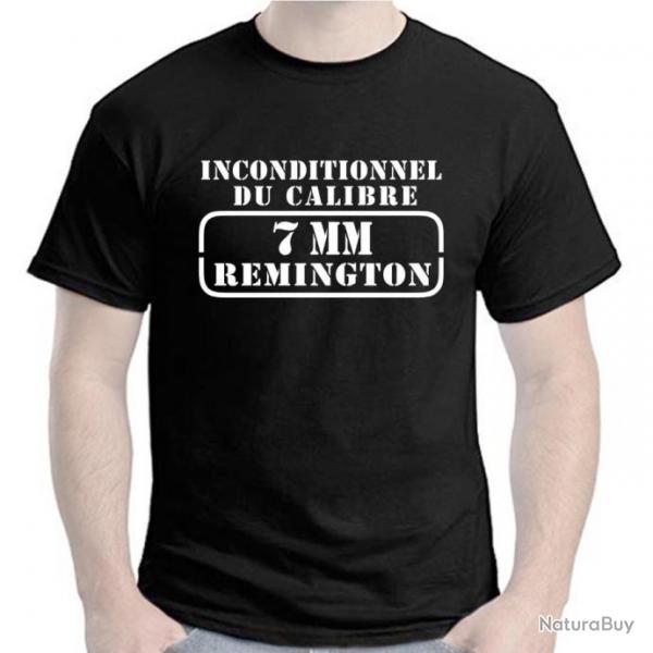 T-SHIRT  INCONDITIONNEL DU CALIBRE 7 mm REMINGTON -  cartouche douilles Magnum Cible Tir Carabine