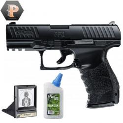 Pistolet Airsoft Walther PPQ billes de 6mm à ressort 0,5J + billes + un porte cible + cible