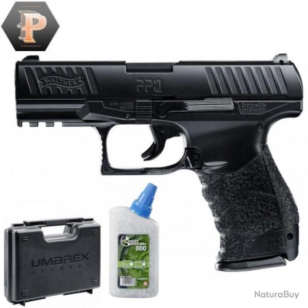 Pistolet Airsoft Walther PPQ billes de 6mm  ressort 0,5J + billes + mallette
