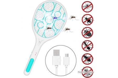 Raquette Anti-moustiques Electrique Rechargeable USB Tapette