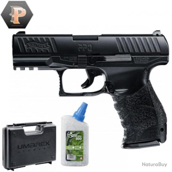 Pistolet Walther PPQ full mtal billes 6mm  ressort 0,5J + billes + mallette