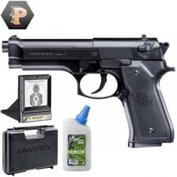 Pistolet Beretta M92 billes 6MM SPRING 0,5J + billes + mallette + porte cible + cible