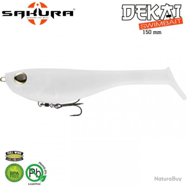 Leurre Souple Sakura Dekai Swimbait 150 150mm 56.6g Pearl white