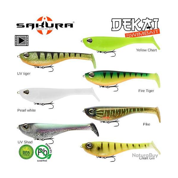 Leurre Souple Sakura Dekai Swimbait 150 150mm 56.6g Pearl white