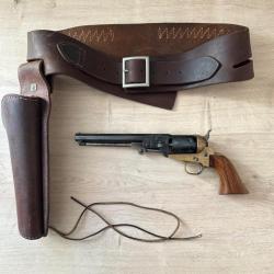 REVOLVER Gami, Colt navy pistolet - Italie avec ceinturon en cuir et Holster cow boy
