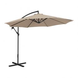 Parasol déporté rond diamètre 300 cm inclinable parasol excentré parasol de jardin crème 14_0007591