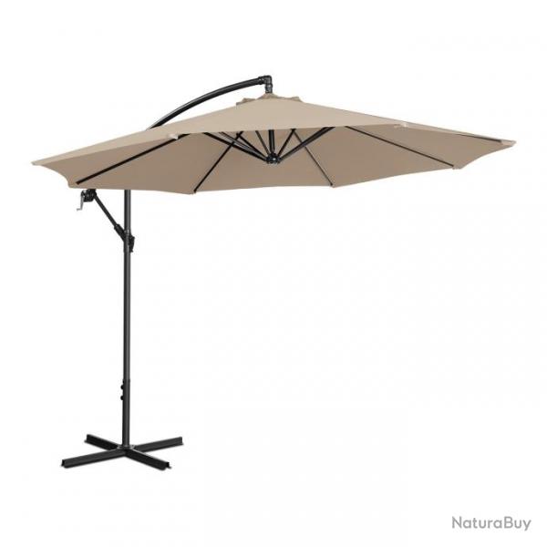 Parasol dport rond diamtre 300 cm inclinable parasol excentr parasol de jardin crme 14_0007591