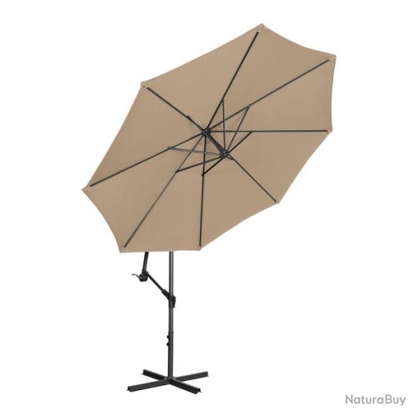 Parasol dport - taupe - rond - diamtre 300 cm - inclinable 14_0007592
