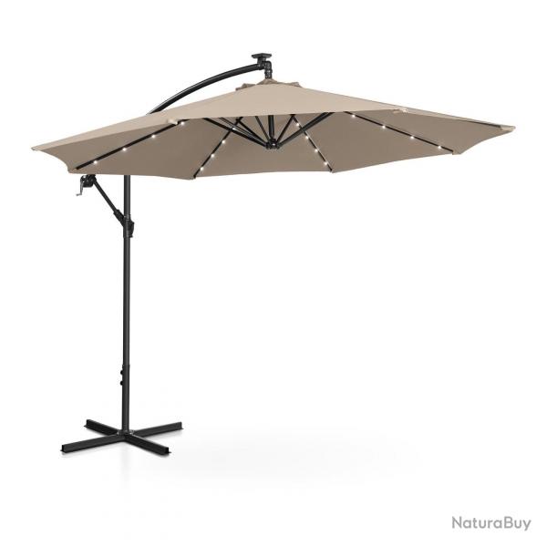 Parasol dport avec LED - crme - rond - diamtre 300 cm - inclinable 14_0007609