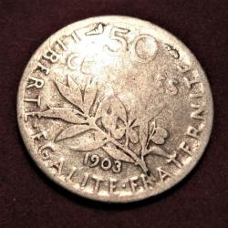1903 50 centimes argent "semeuse rare