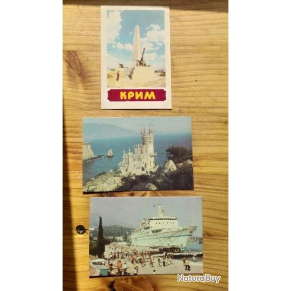 LOT DE 3 PETITS CALENDRIERS 1986/1988 CRIME ET YALTA CCCP URSS