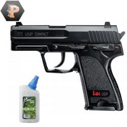Pistolet HK USP compact billes 6mm à ressort 0,5J + billes