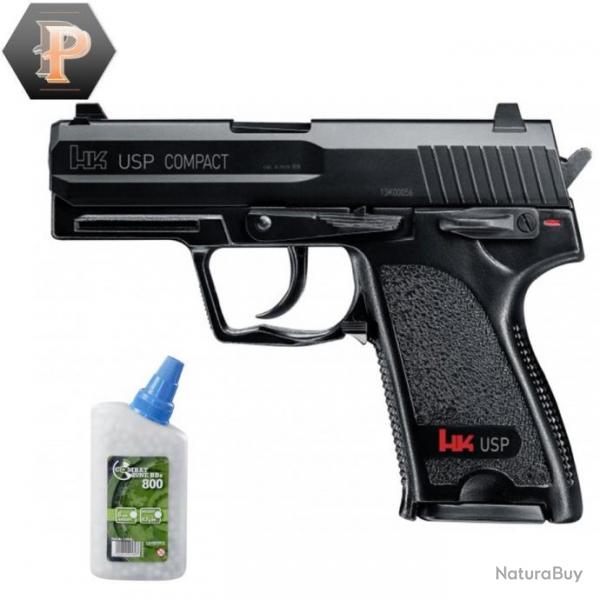 Pistolet HK USP compact billes 6mm  ressort 0,5J + billes