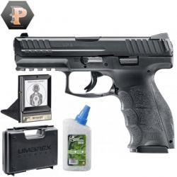 Pistolet HK VP9 billes 6mm à ressort 0,5J + billes + mallette + porte cible + cibles