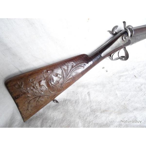 FB-83) lot magnifique  fusil a broches  cal 12 = lopold bernard  canonnier a paris en 1874