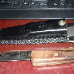 dague a servir poignard couteau de chasse venerie + etui cuir