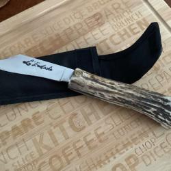 Couteau pliant EUSTACHE Customise bois de cerf clous