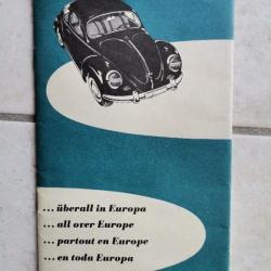 Rare VolksWagen Service et cartes d'Europe 1961
