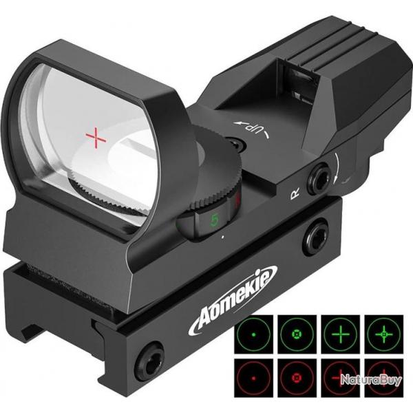 Viseur Point Rouge Vert HD avec Luminosit Rglables Airsoft tanche pour Picatinny