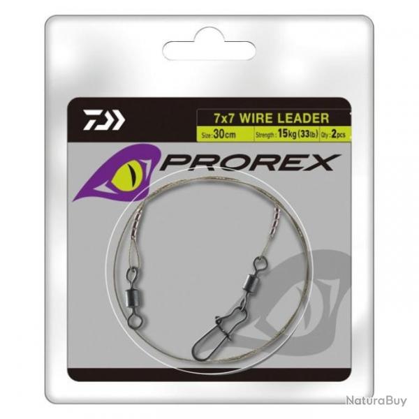 DP23 - Bas de ligne Acier Daiwa Prorex 7x7 Wire Leader 20 cm 42/100 10 kg