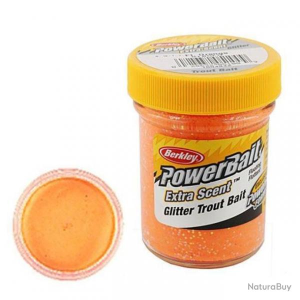 DP23 - Pte  truite Berkley PowerBait Select Glitter Trout Bait Fluo Orange