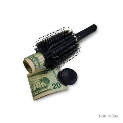 Boîte Secrète Brosse à Cheveux Noire 19 Cm - Cachette Discrète Pour Bijoux, Argent, Objets De Valeur - Idéal Voyage & Plage