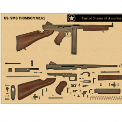 Affiche, poster vintage d'arme pour décoration, taille 30x21cm modèle 6