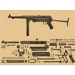 Affiche, poster vintage d'arme pour décoration, taille 30x21cm modèle 9