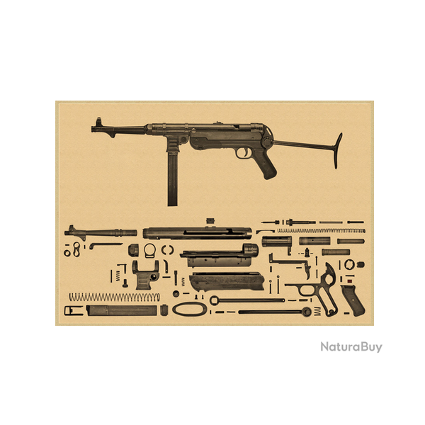 Affiche, poster vintage d'arme pour dcoration, taille 30x21cm modle 9
