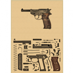 Affiche, poster vintage d'arme pour décoration, taille 30x21cm modèle 10