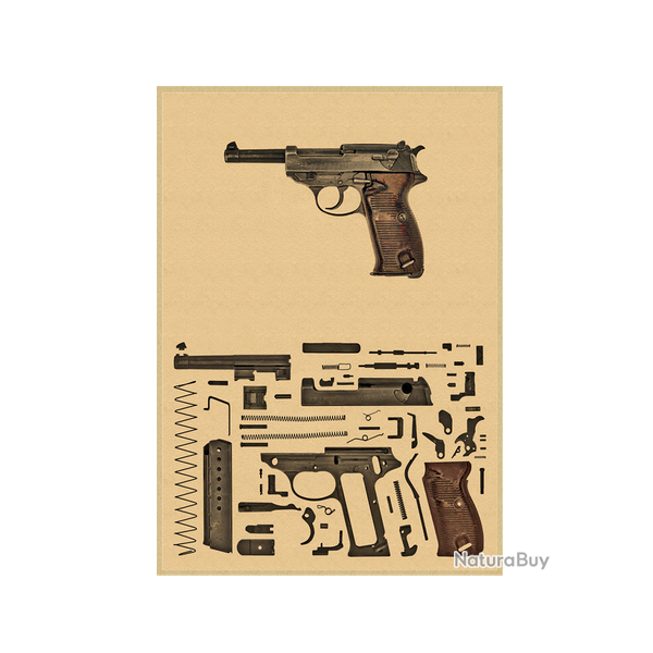 Affiche, poster vintage d'arme pour dcoration, taille 30x21cm modle 10