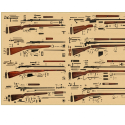 Affiche, poster vintage d'arme pour décoration, taille 30x21cm modèle 14