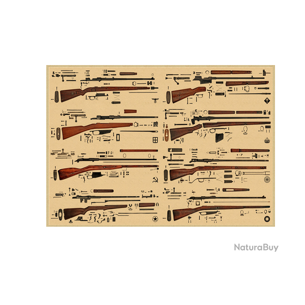 Affiche, poster vintage d'arme pour dcoration, taille 30x21cm modle 14